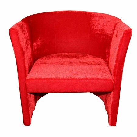 GFANCY FIXTURES 25 in. Luxurious Wood & Red Microfiber Folding Chair GF3100565